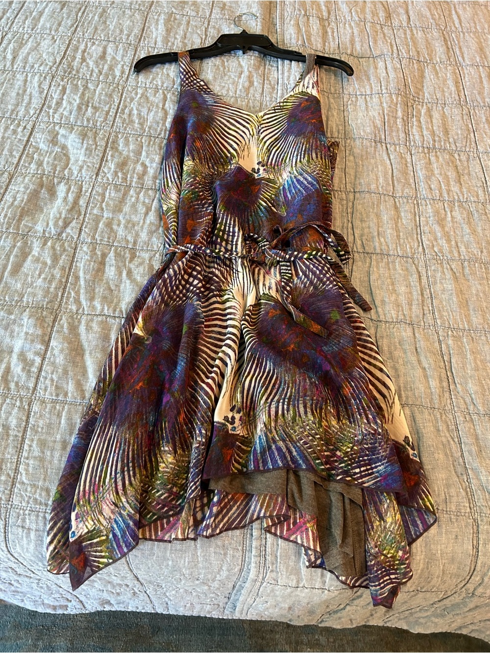 Rachel Roy Sleeveless Handkerchief Hem Dress in Multicolor